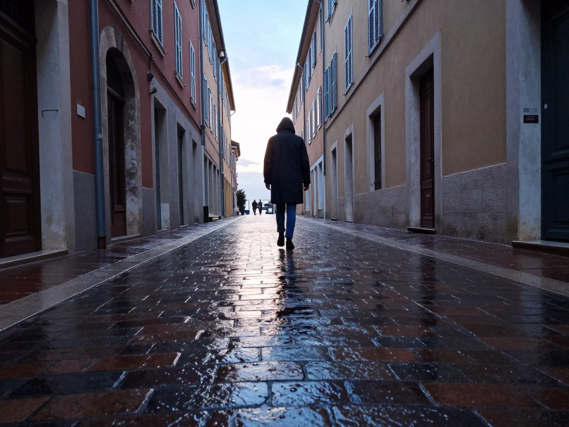 Solitary Figure in Nice in in Nice, France