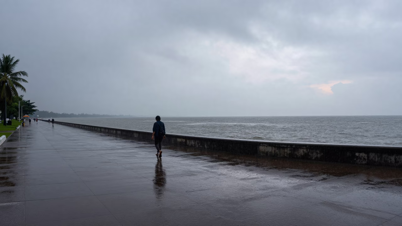 Solitary Walker in Surabaya in in Surabaya, Indonesia