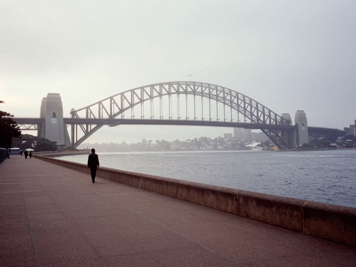 Solitary Worker in Sydney in in Sydney, New South Wales, Australia
