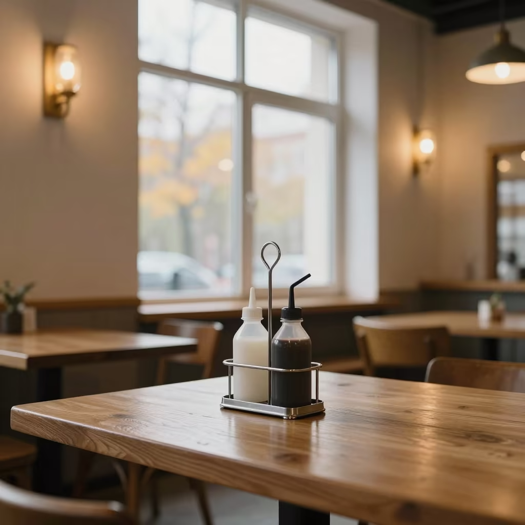 Solvent Caddy on Cafe Table Harbin Midday in on a cafe table by a window in Harbin