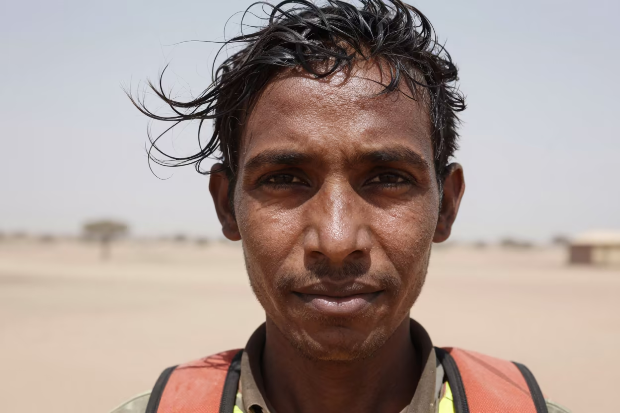 Soot-Stained Smokejumper Portrait in Omdurman in in Omdurman