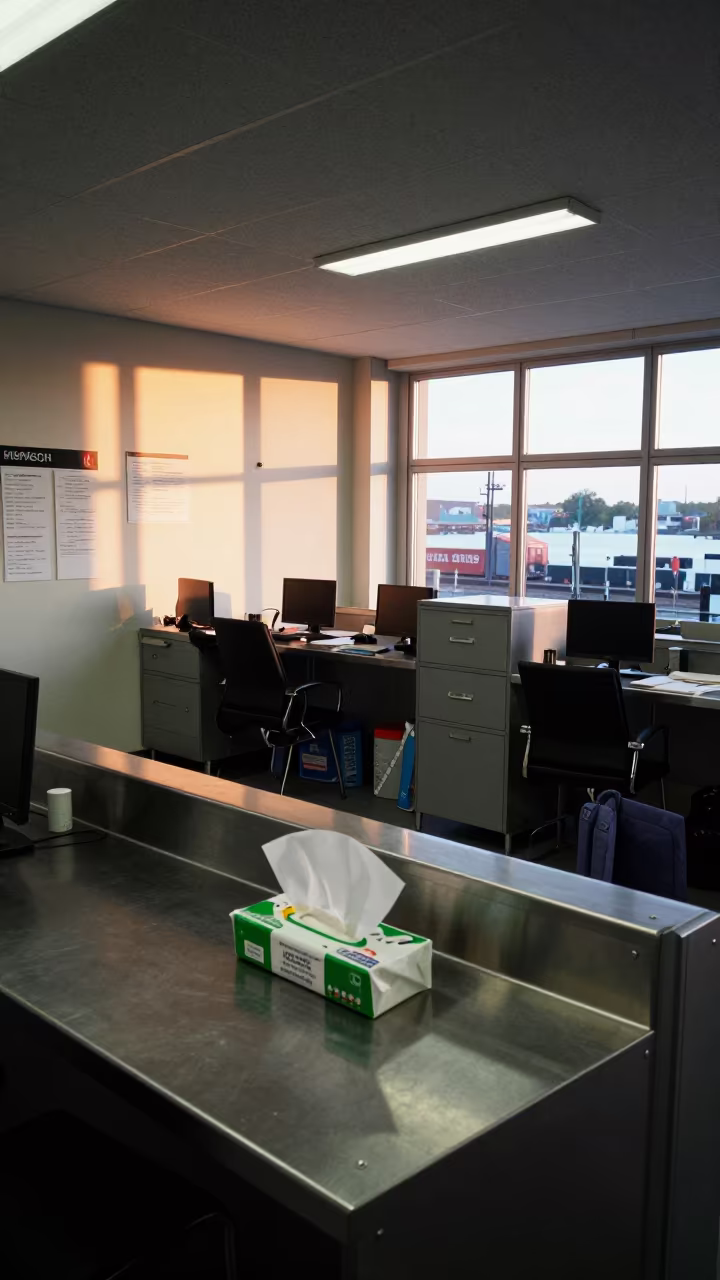 Sorter Photo Eye Wipe Kit Dispatch Office in inside a dispatch office above the dock in Frankfurt