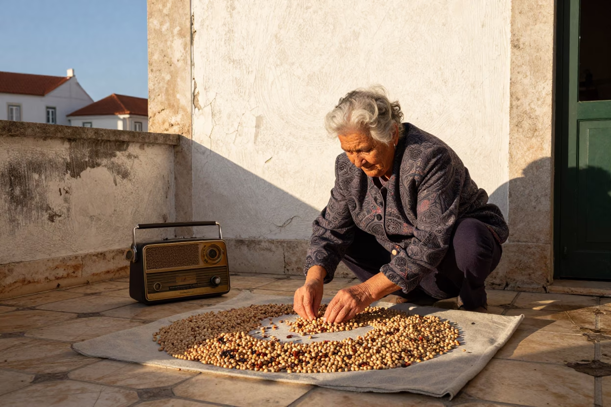 Sorting Beans in Lisbon in in Lisbon, Portugal