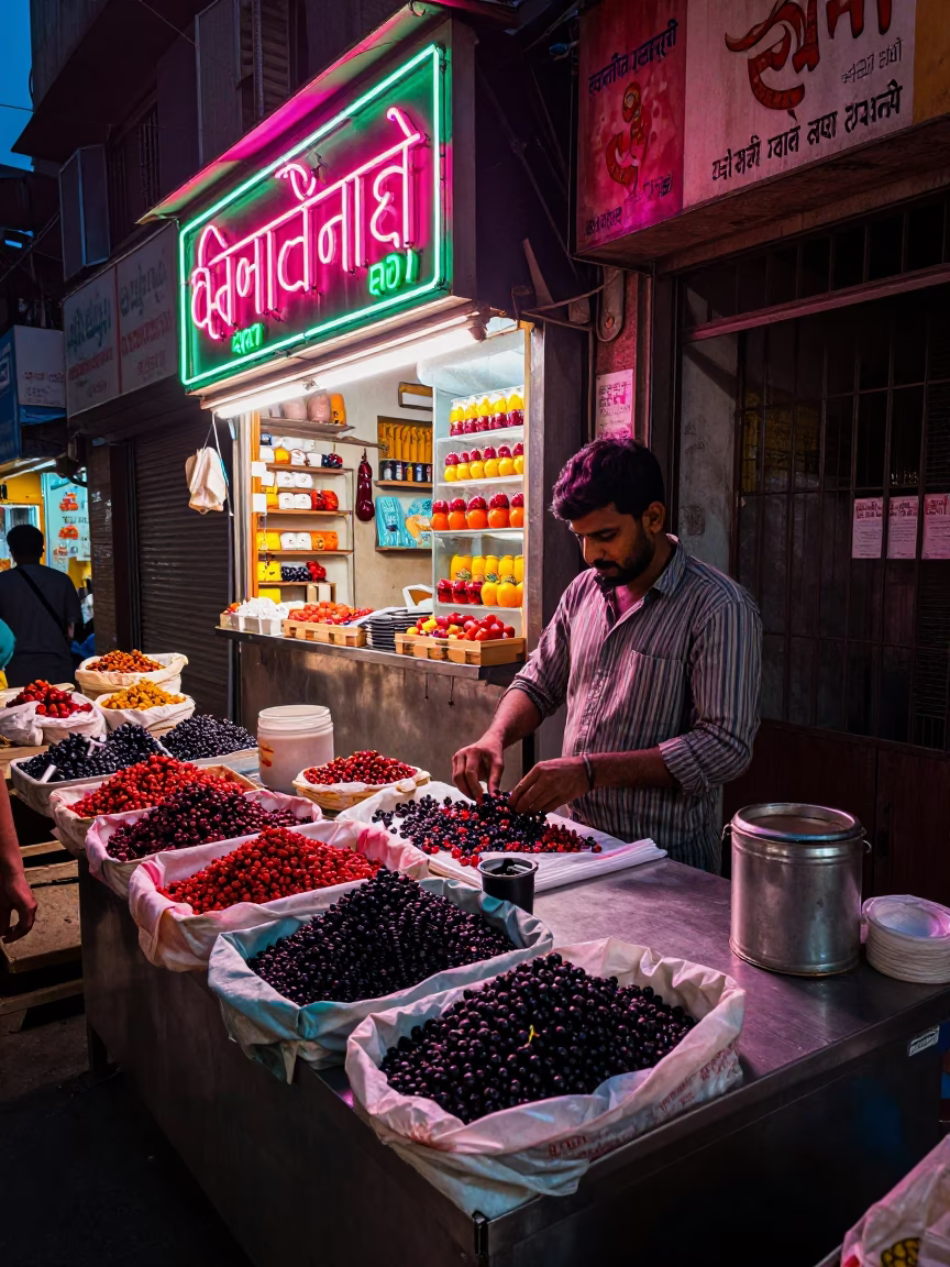 Sorting Berries in Jaipur in in Jaipur, India