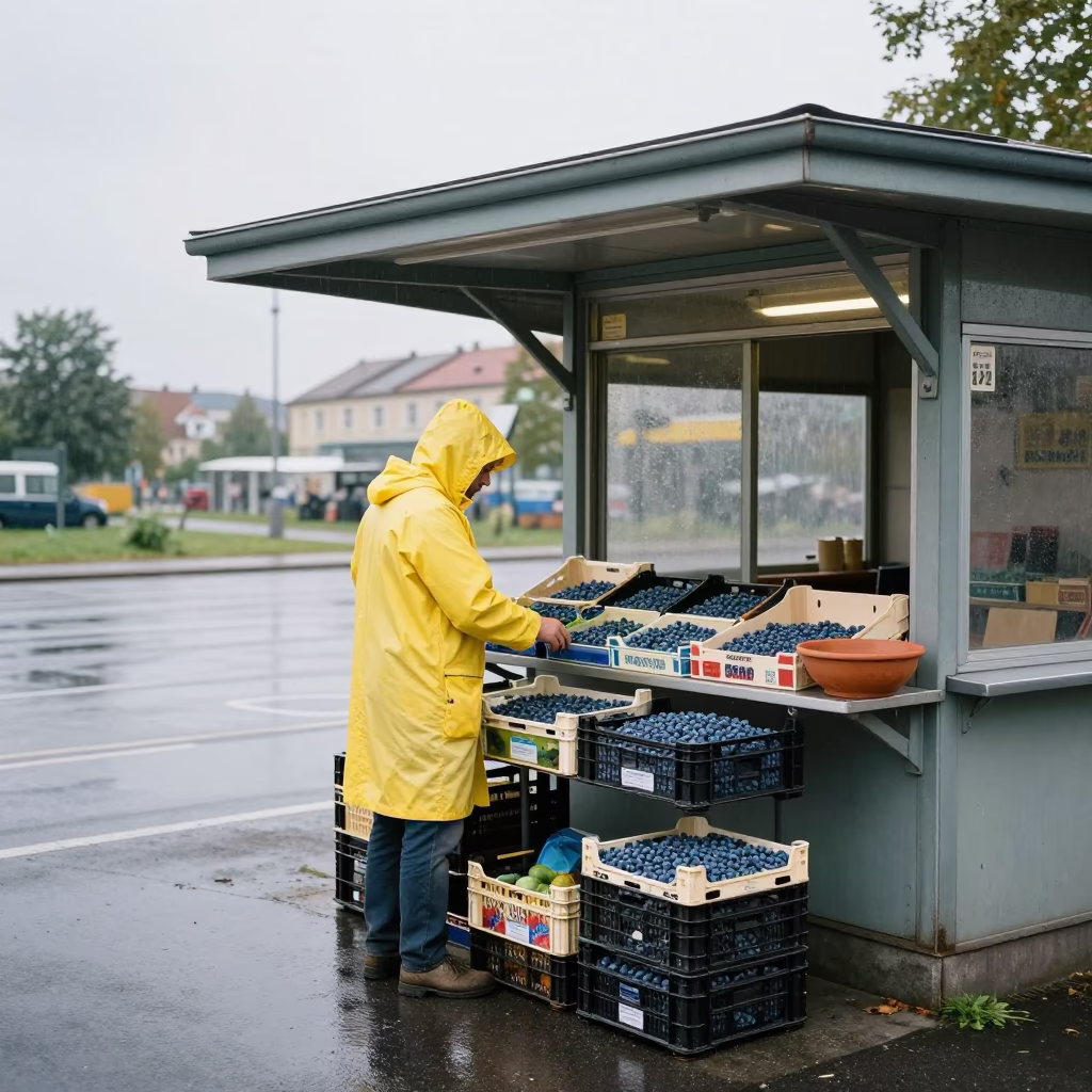 Sorting Blueberries in Berlin in in Berlin, Germany