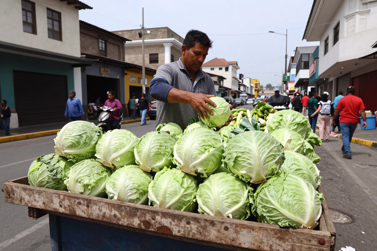 Sorting Cabbages in Lima in in Lima, Peru
