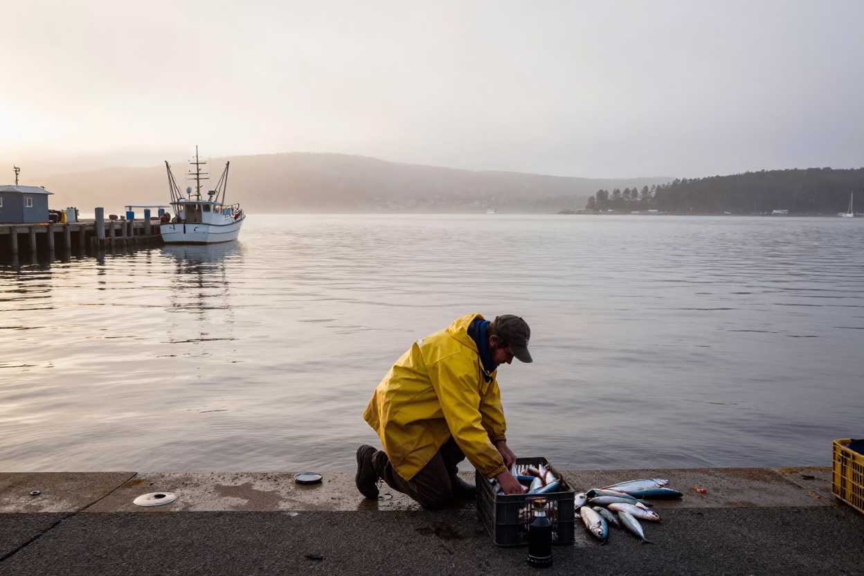 Sorting Catch in Hobart in in Hobart, Tasmania, Australia