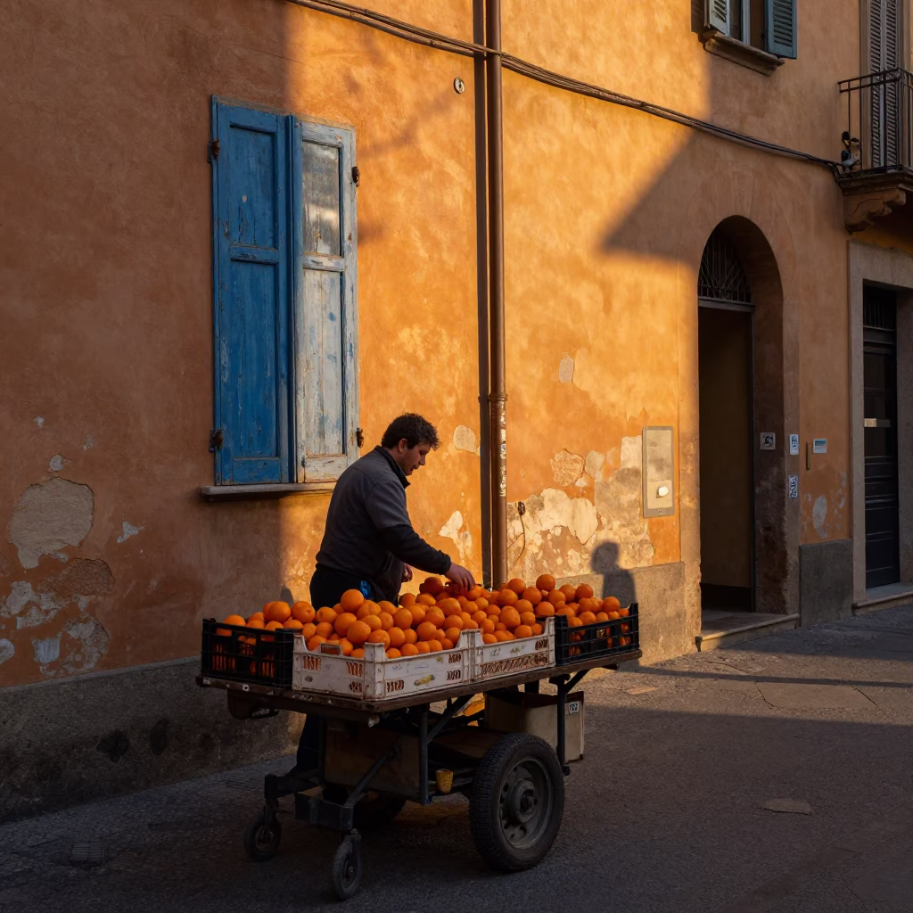Sorting Clementines in Bologna in in Bologna, Italy