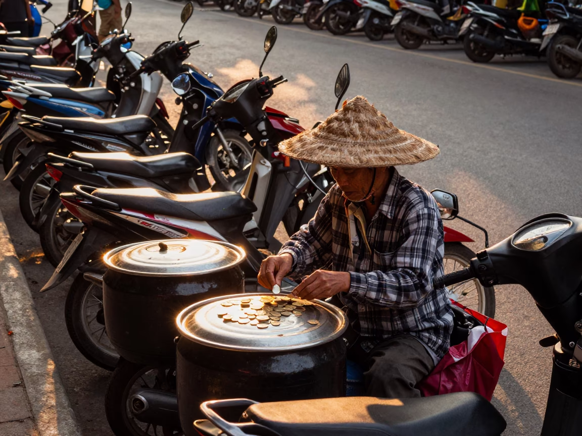 Sorting Coins in Ho Chi Minh City in in Ho Chi Minh City, Vietnam