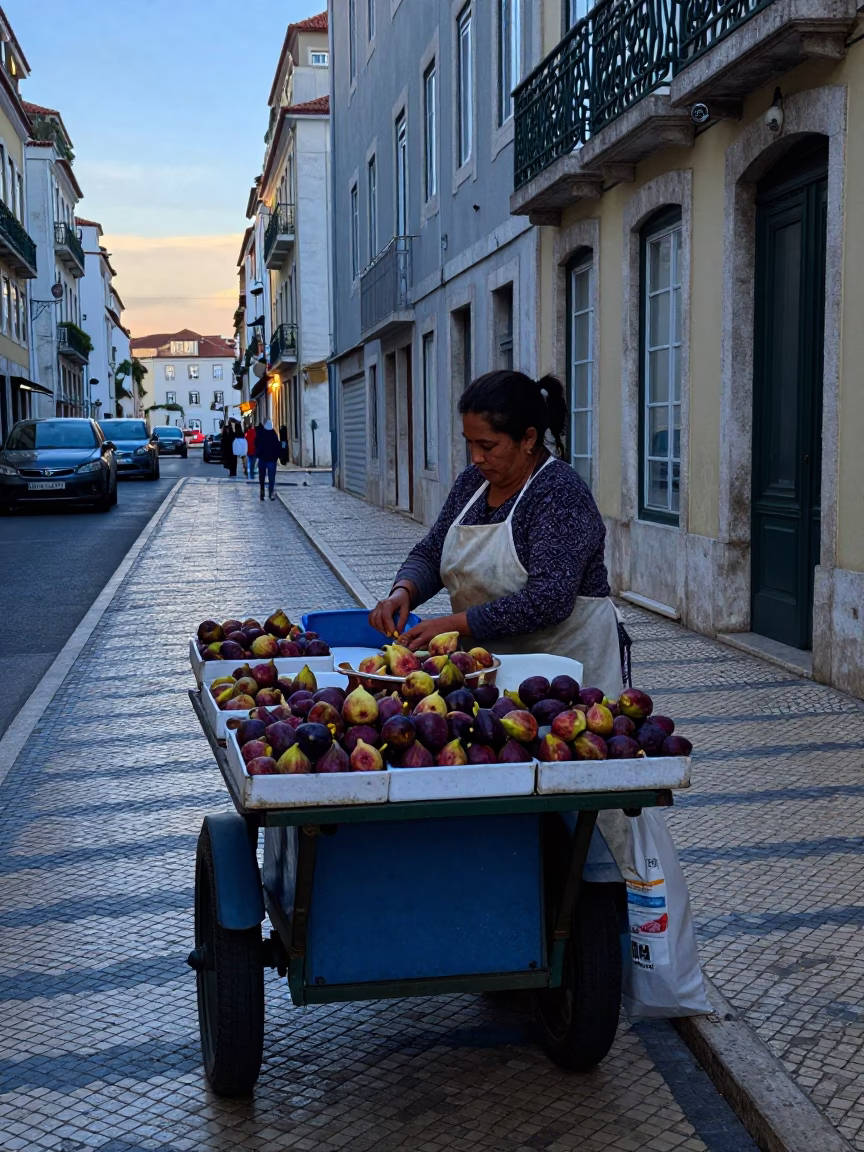 Sorting Figs in Lisbon in in Lisbon, Portugal