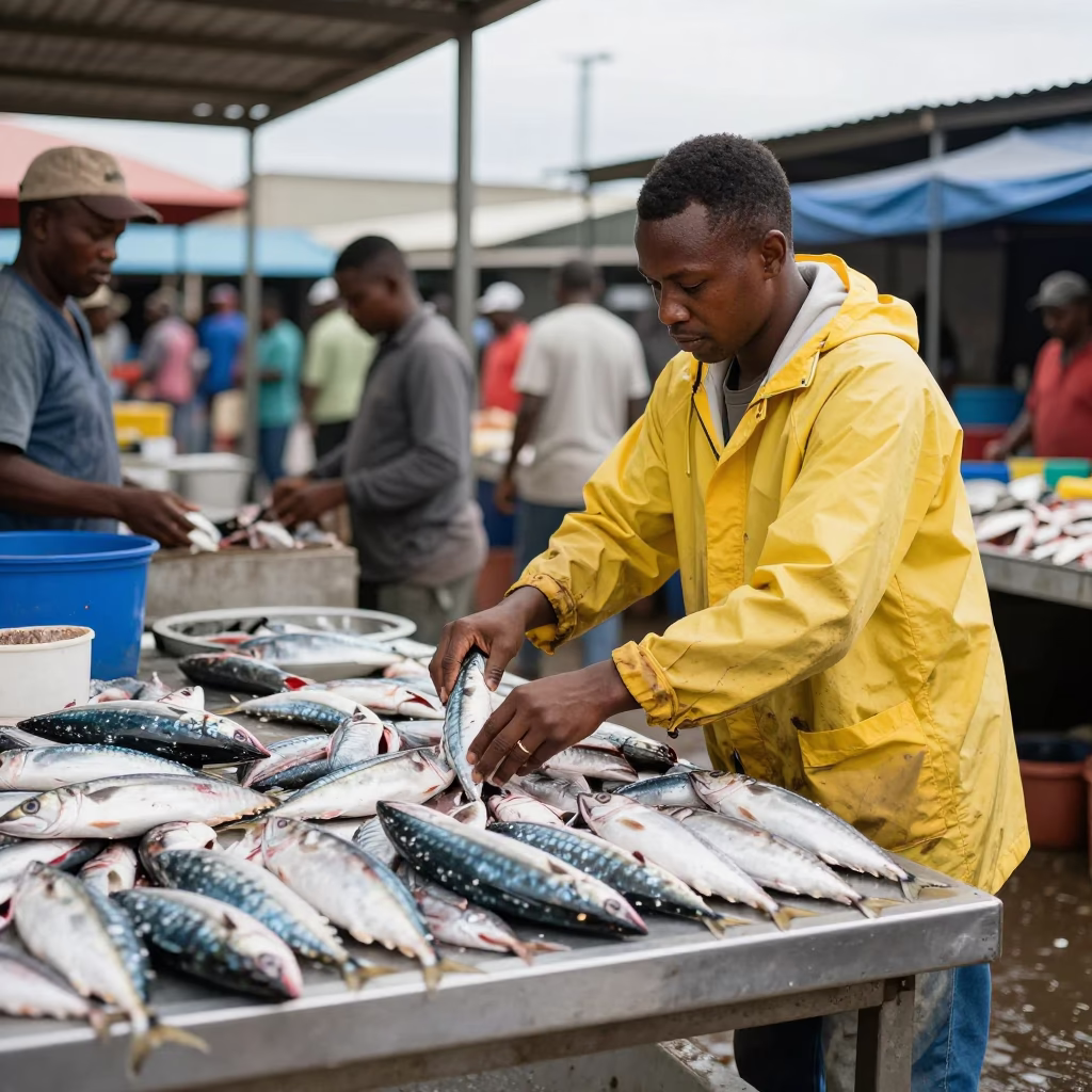 Sorting Fish in Durban in in Durban, South Africa