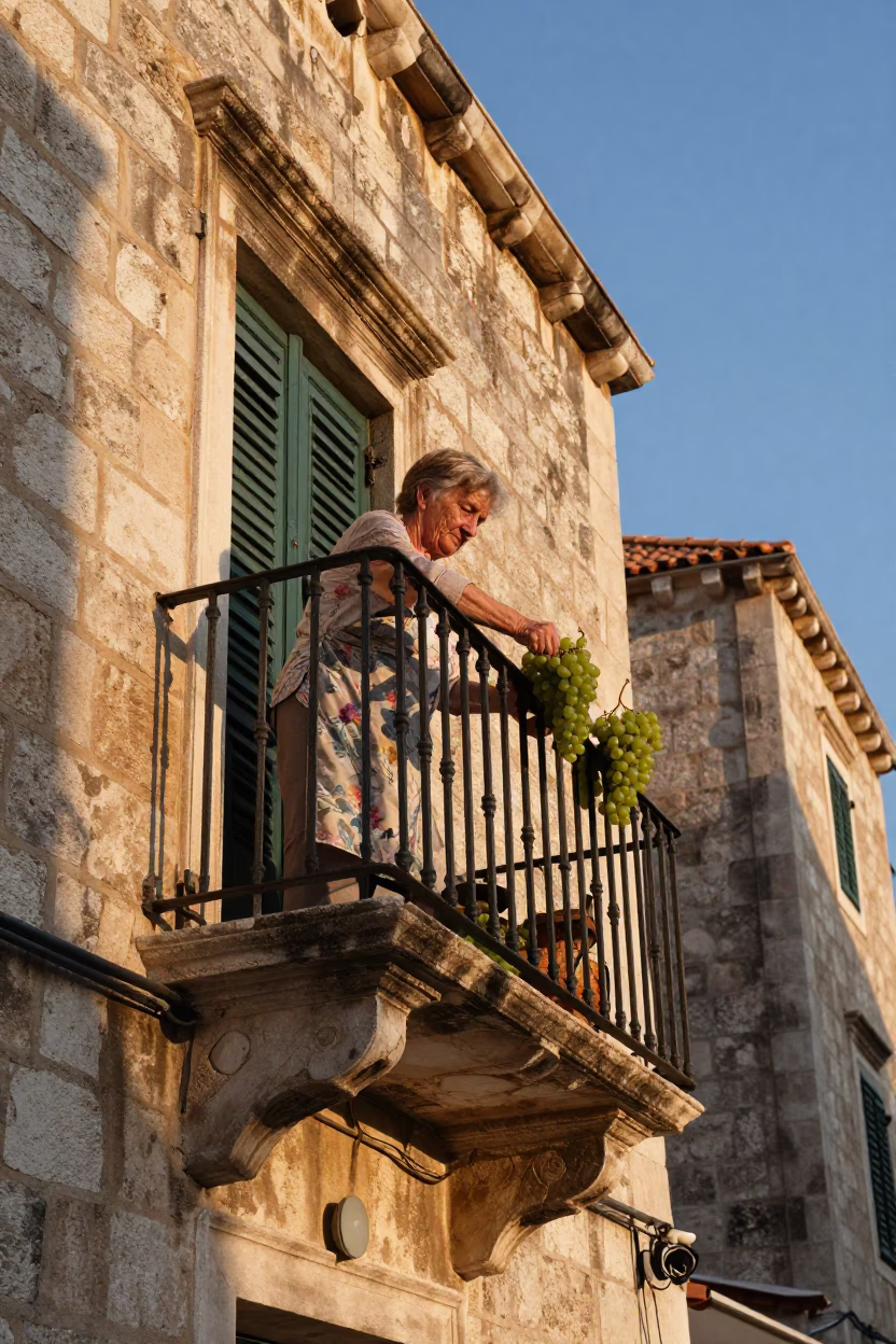 Sorting Grapes in Dubrovnik in in Dubrovnik, Croatia