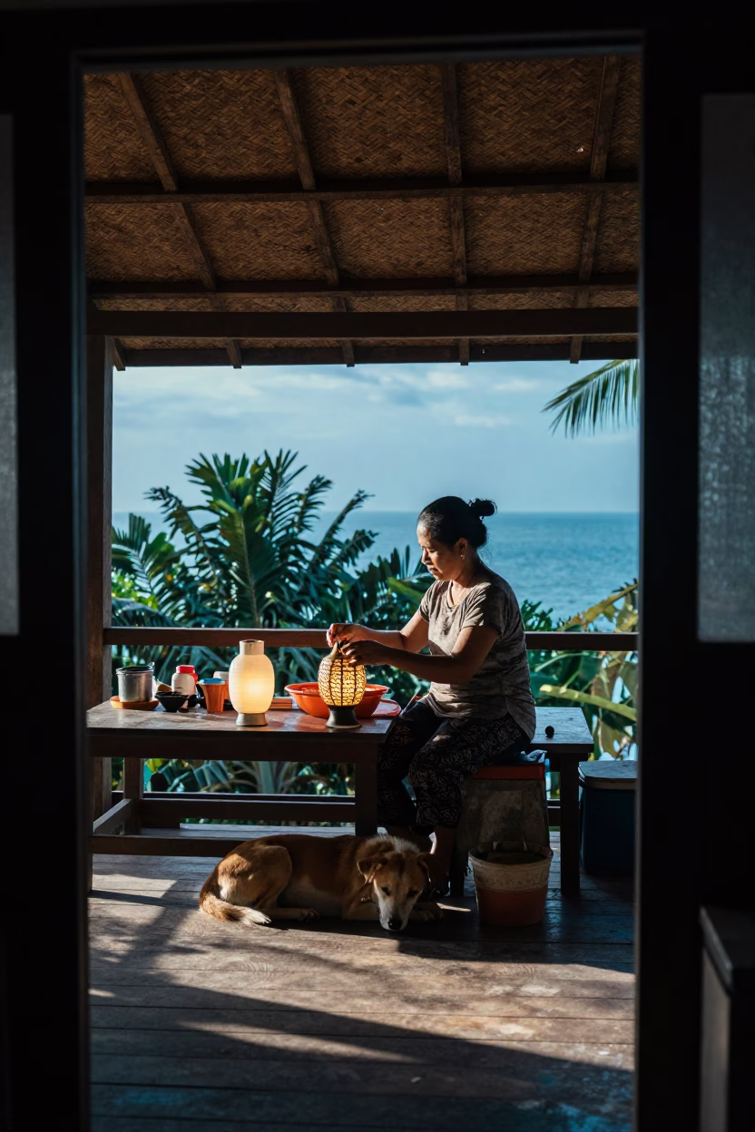 Sorting Lanterns in Phuket in in Phuket, Thailand