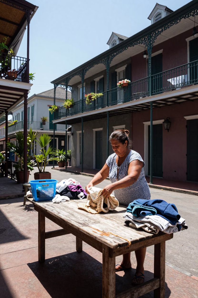 Sorting Laundry in New Orleans in in New Orleans, Louisiana, United States