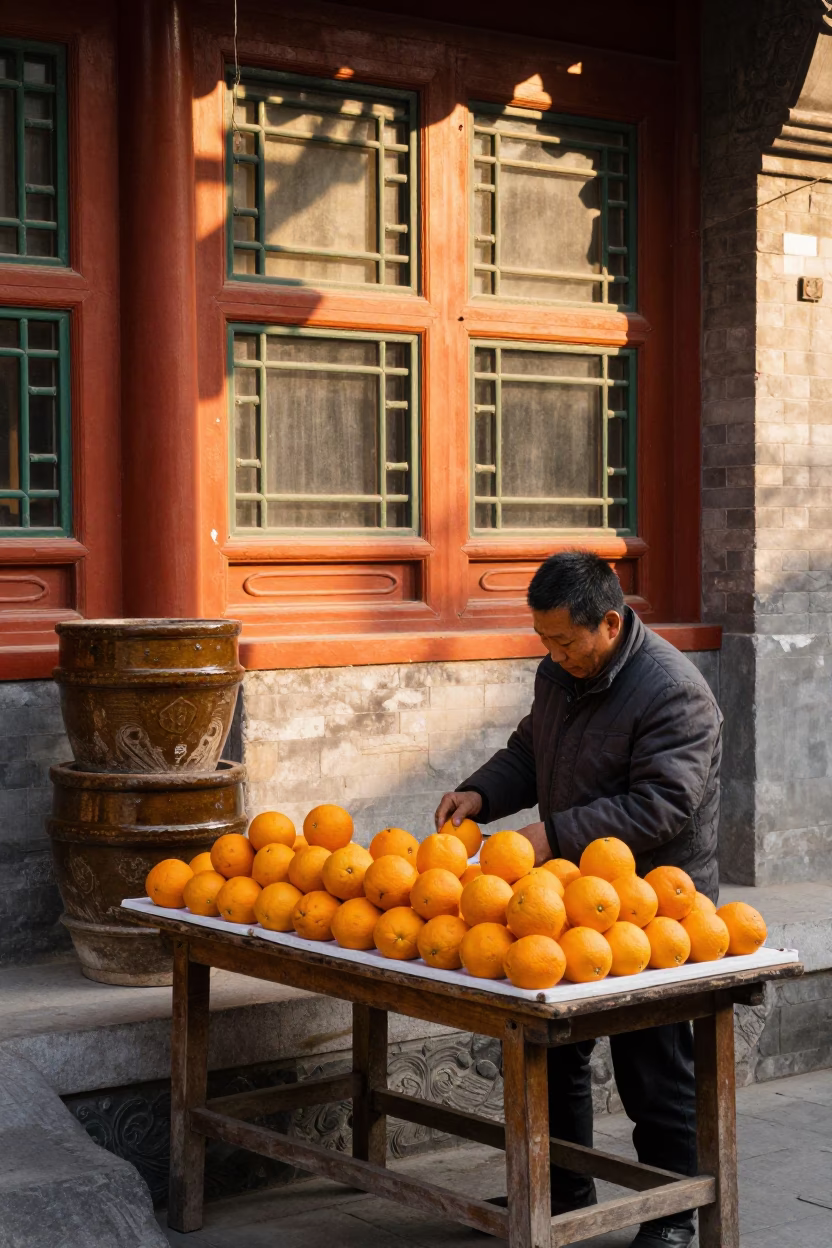 Sorting Oranges in Beijing in in Beijing, China