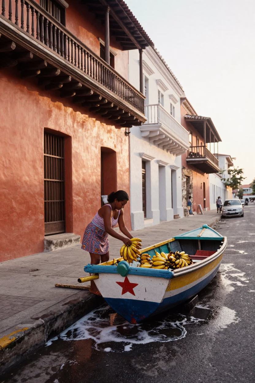 Sorting Plantains in Cartagena in in Cartagena, Colombia