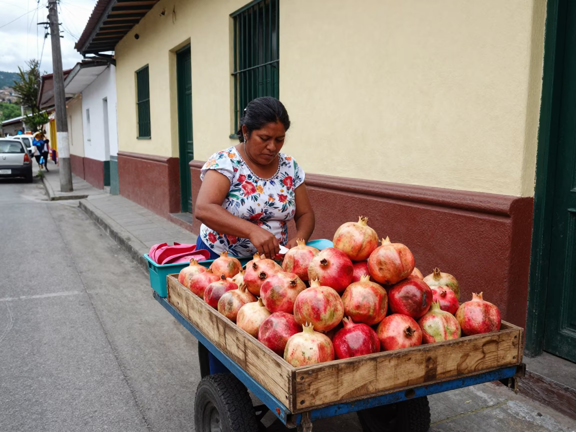 Sorting Pomegranates in Medellin in in Medellin, Colombia