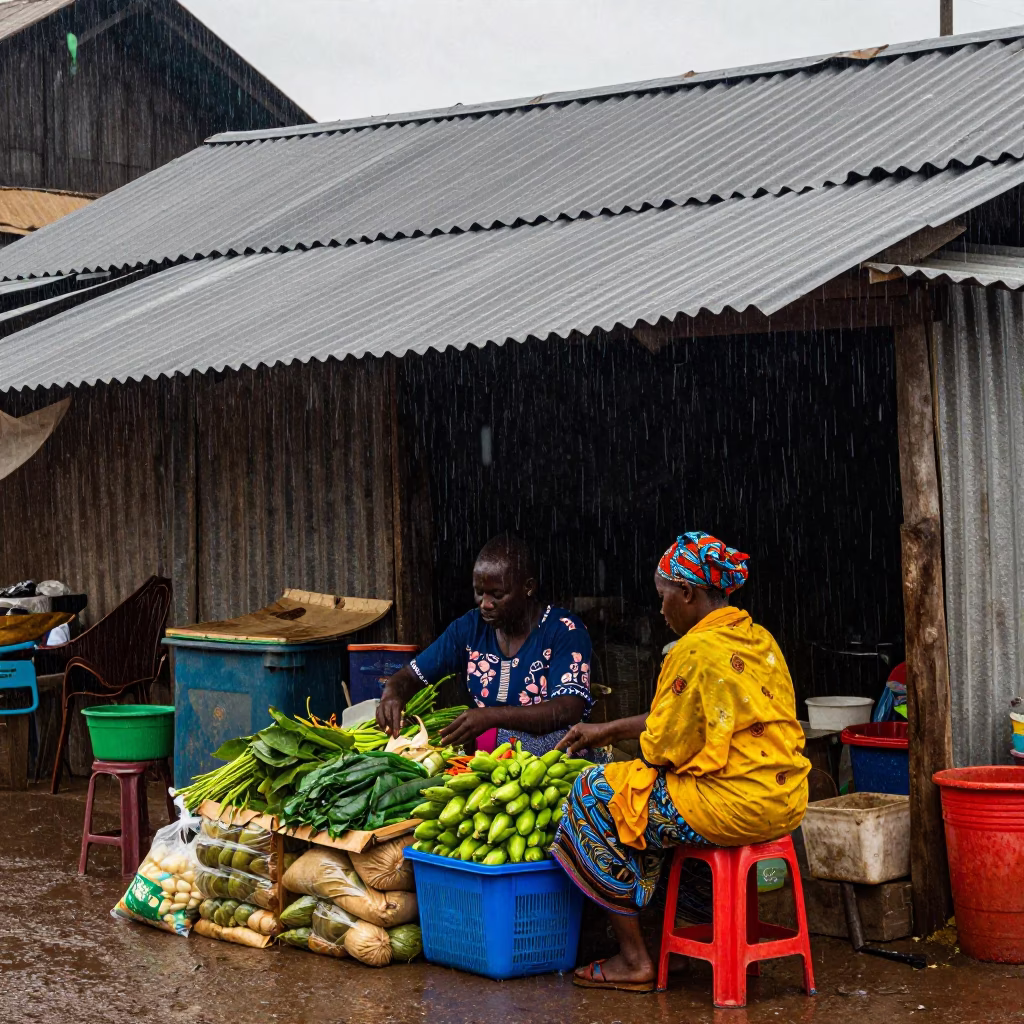 Sorting Produce in Accra in in Accra, Ghana