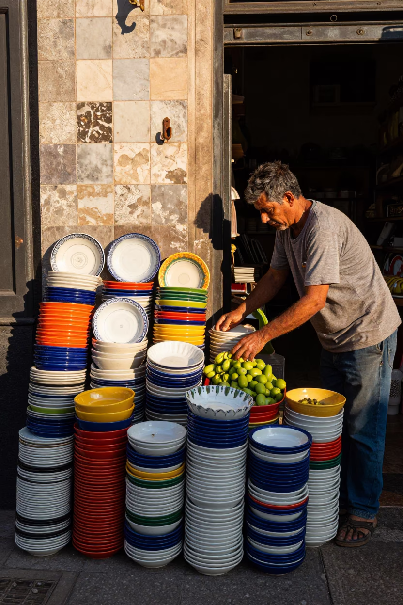 Sorting Produce in Buenos Aires in in Buenos Aires, Argentina