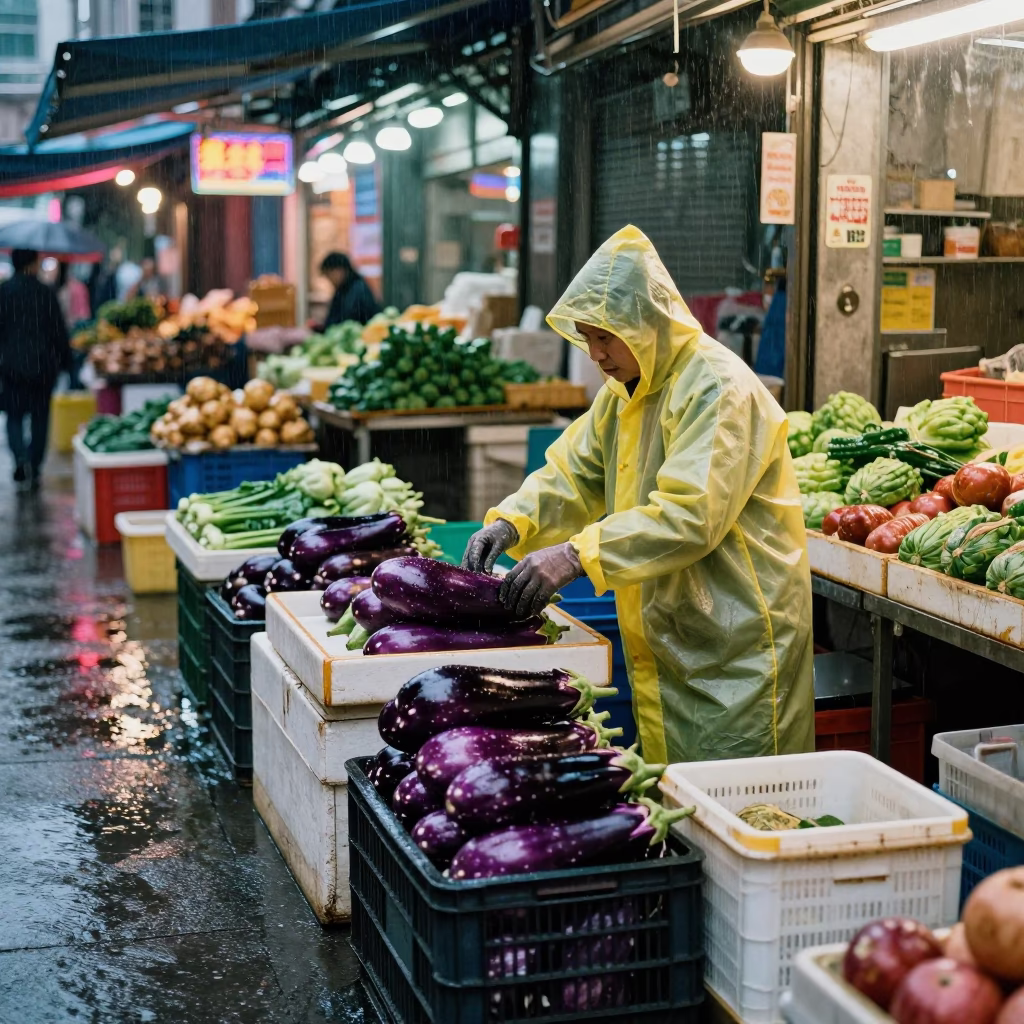 Sorting Produce in Hong Kong in in Hong Kong, Hong Kong