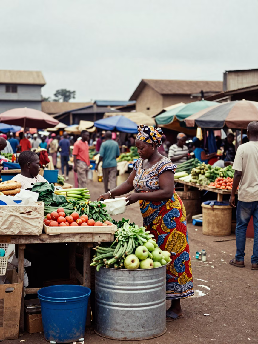 Sorting Produce in Nairobi in in Nairobi, Kenya