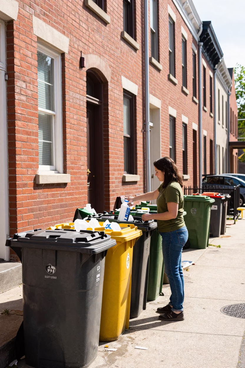 Sorting Recycling in Philadelphia in in Philadelphia, Pennsylvania, United States