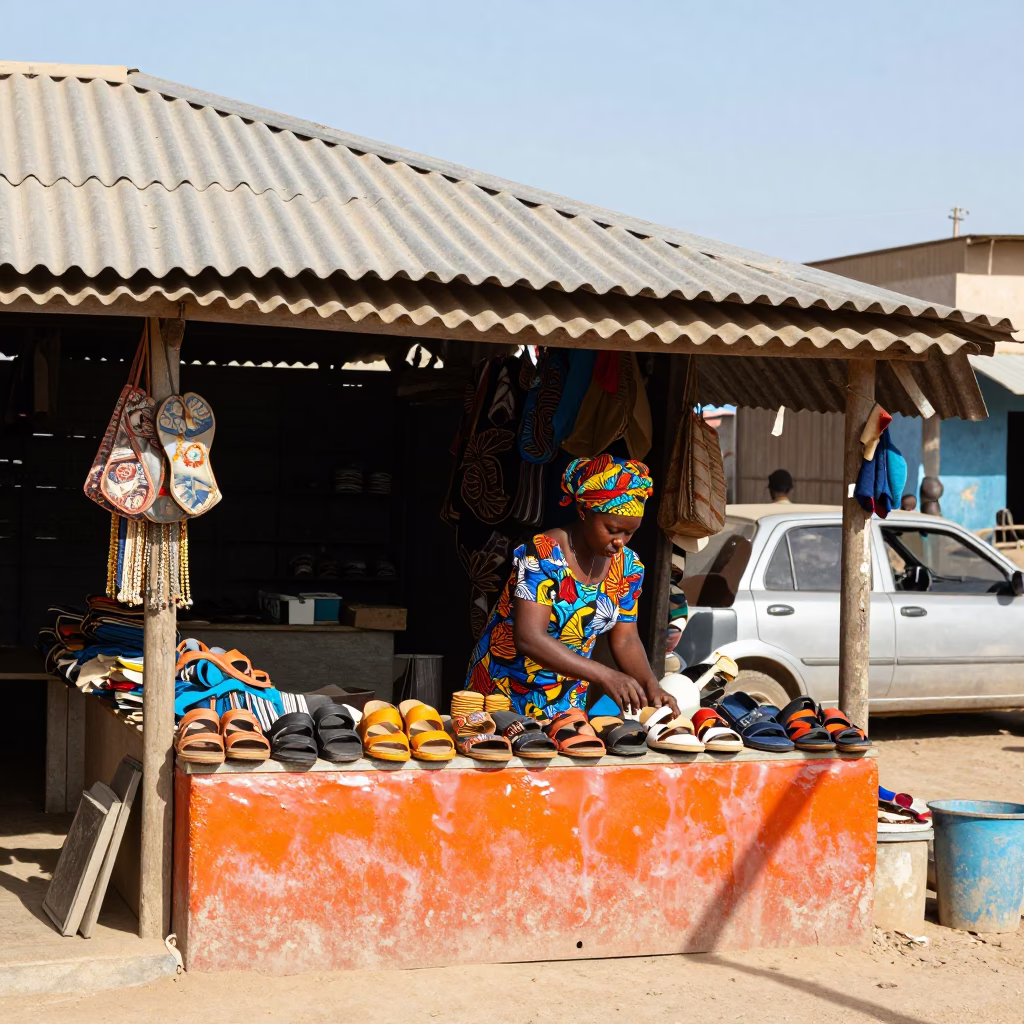 Sorting Sandals in Dakar in in Dakar, Senegal