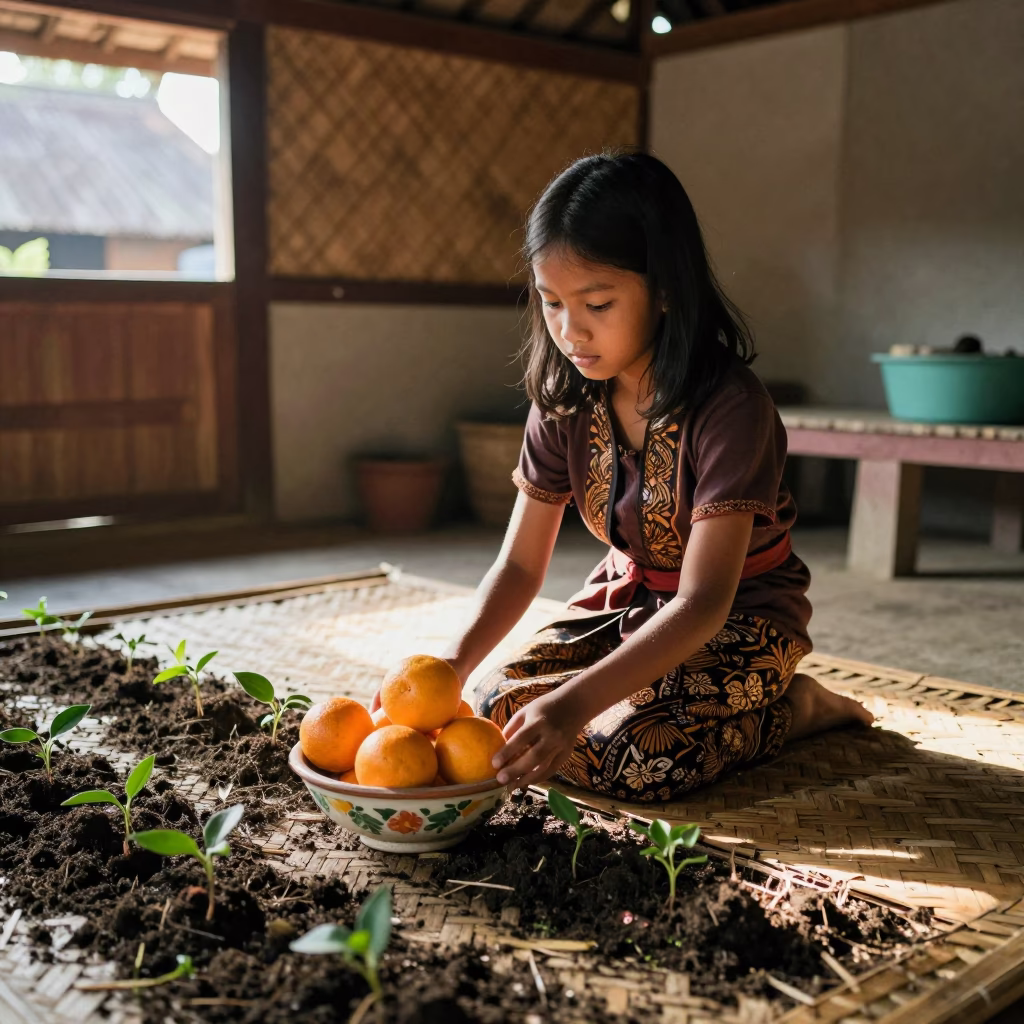 Sorting Seedlings in Yogyakarta in in Yogyakarta, Indonesia
