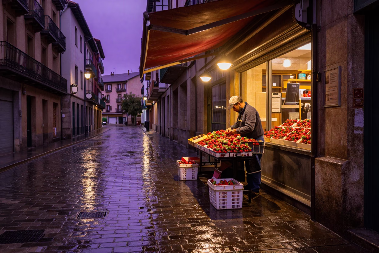 Sorting Strawberries in Bilbao in in Bilbao, Spain