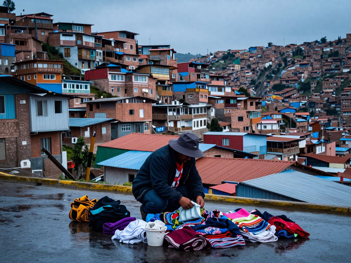 Sorting Textiles in La Paz in in La Paz, Bolivia