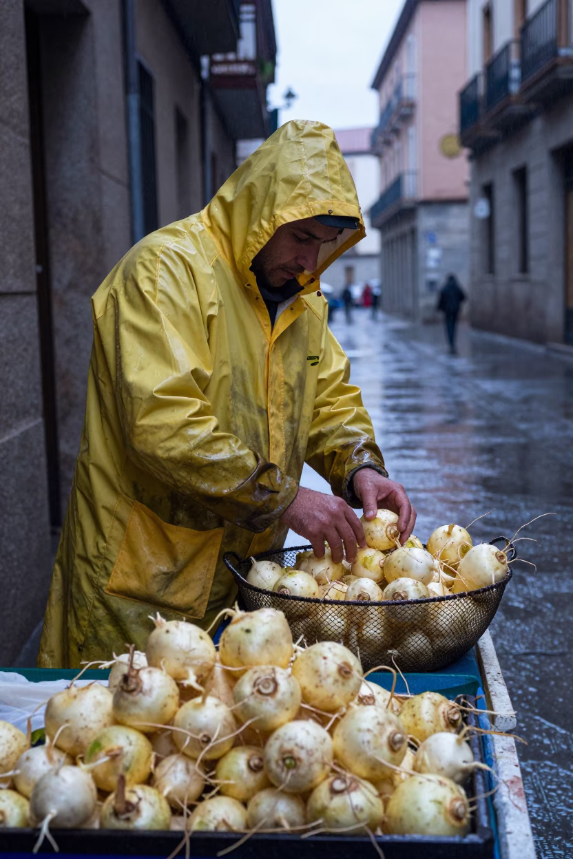 Sorting Turnips in Madrid in in Madrid, Spain