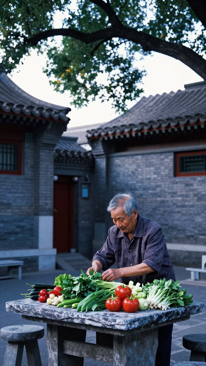 Sorting Vegetables in Beijing in in Beijing, China