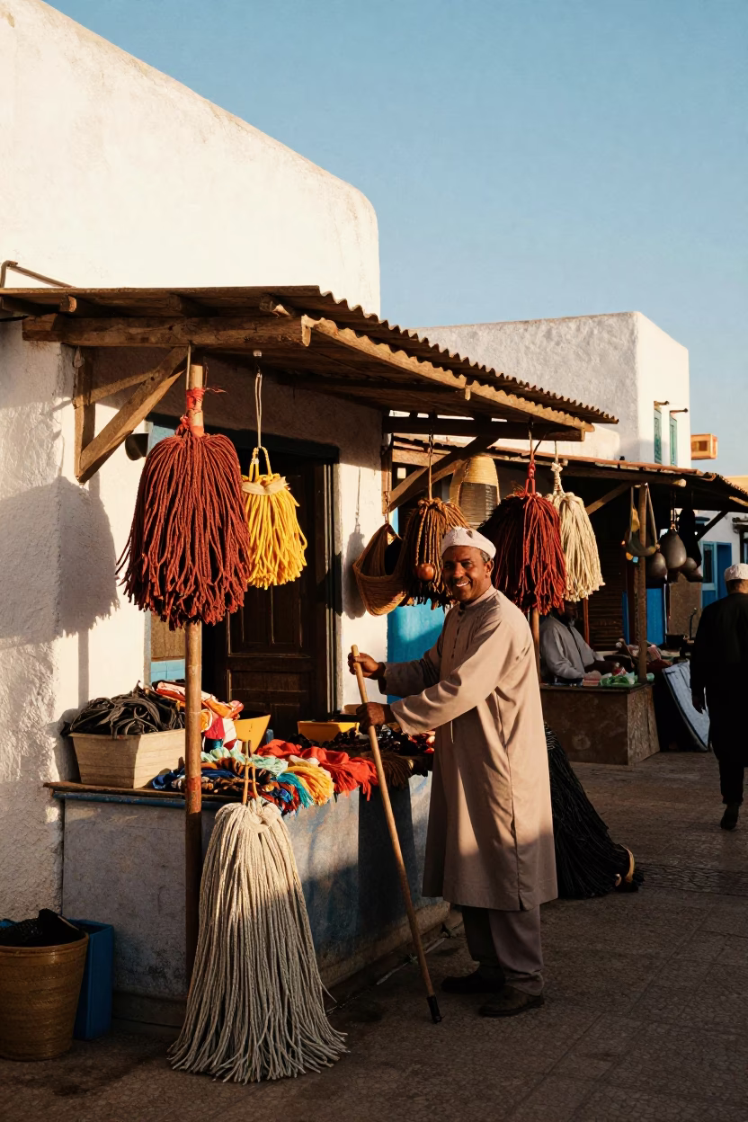 Souk Stall in Essaouira at Clear Late-afternoon Light in in Essaouira, Morocco