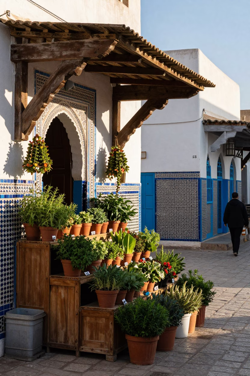 Souk Stall in Tunis at The Early Morning Light in in Tunis, Tunisia