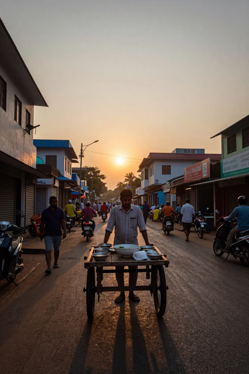 Soup Bowl in Kochi at As The Sun Drops Toward The Horizon in in Kochi, India