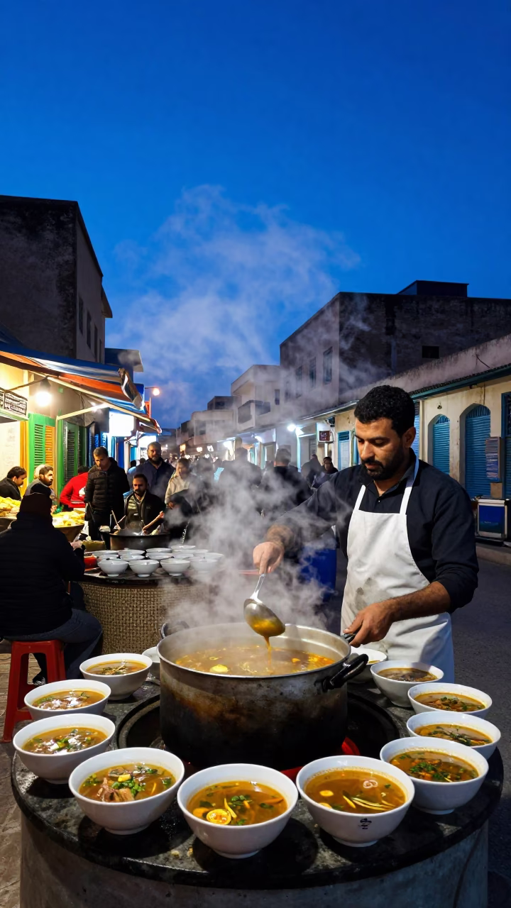 Soup Bowls in Tunis at Blue Hour in in Tunis, Tunisia