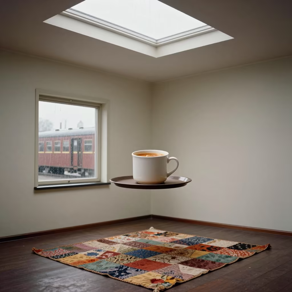 Soup Tray Train Car Autumn Window Torun in beside a rain-streaked window in Torun