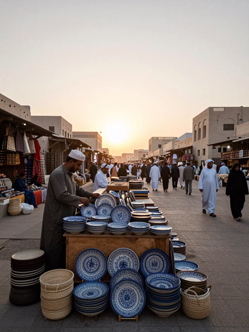 Souq Stall at First Light Of Dawn in Muscat in in Muscat, Oman
