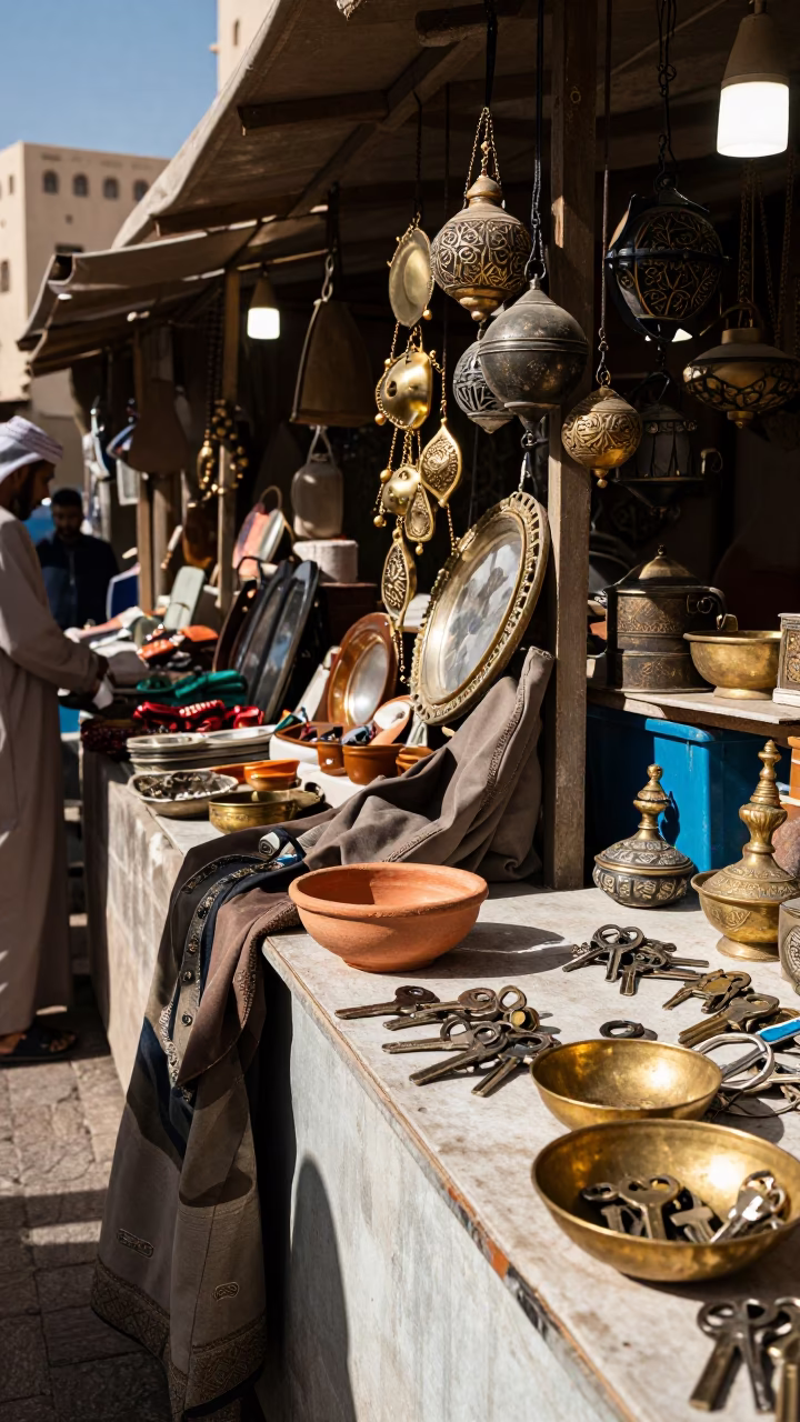 Souq Stall in Muscat at Midday Light in in Muscat, Oman