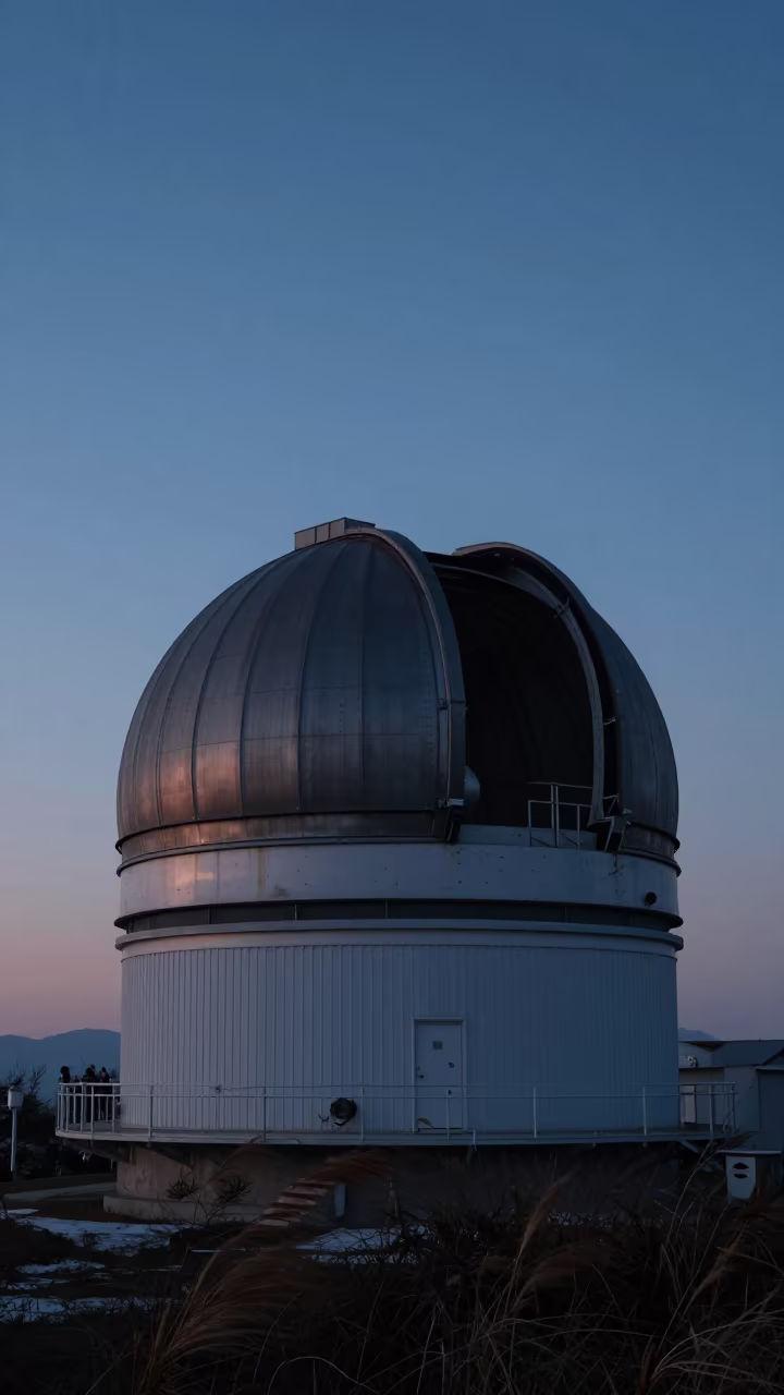 South Korea Observatory Dome Silhouette Twilight in beside an observatory dome in South Korea