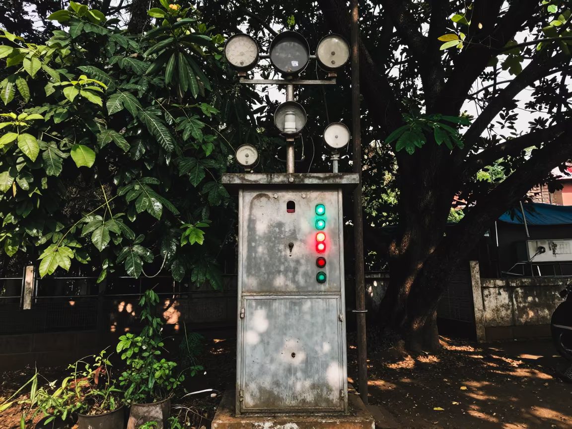 Sovabazar Weather Station in Dappled Light in in Sovabazar, Kolkata