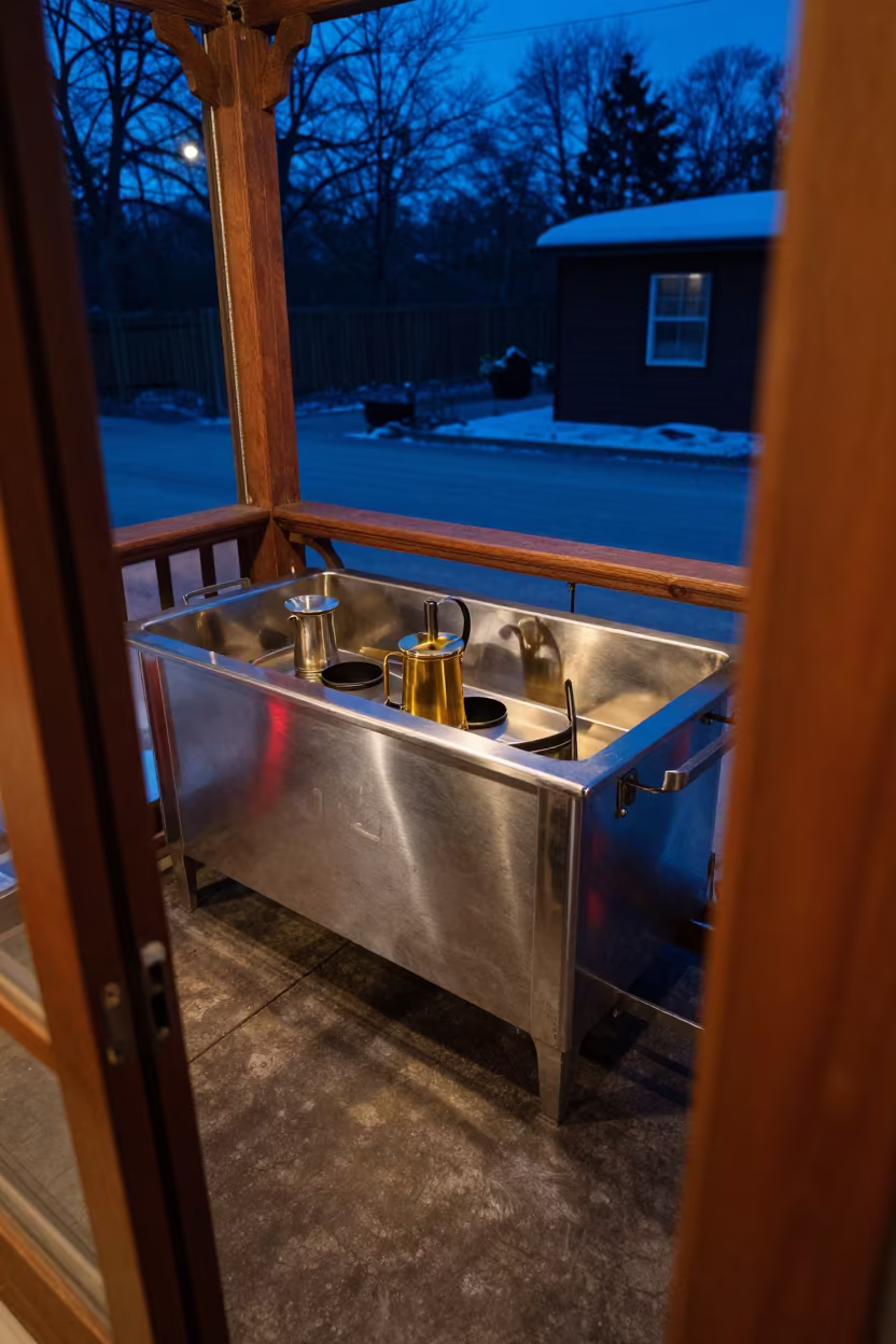 Spa Coffee Urn Gasket Tray Twilight Maintenance in inside a spa reception in Taza