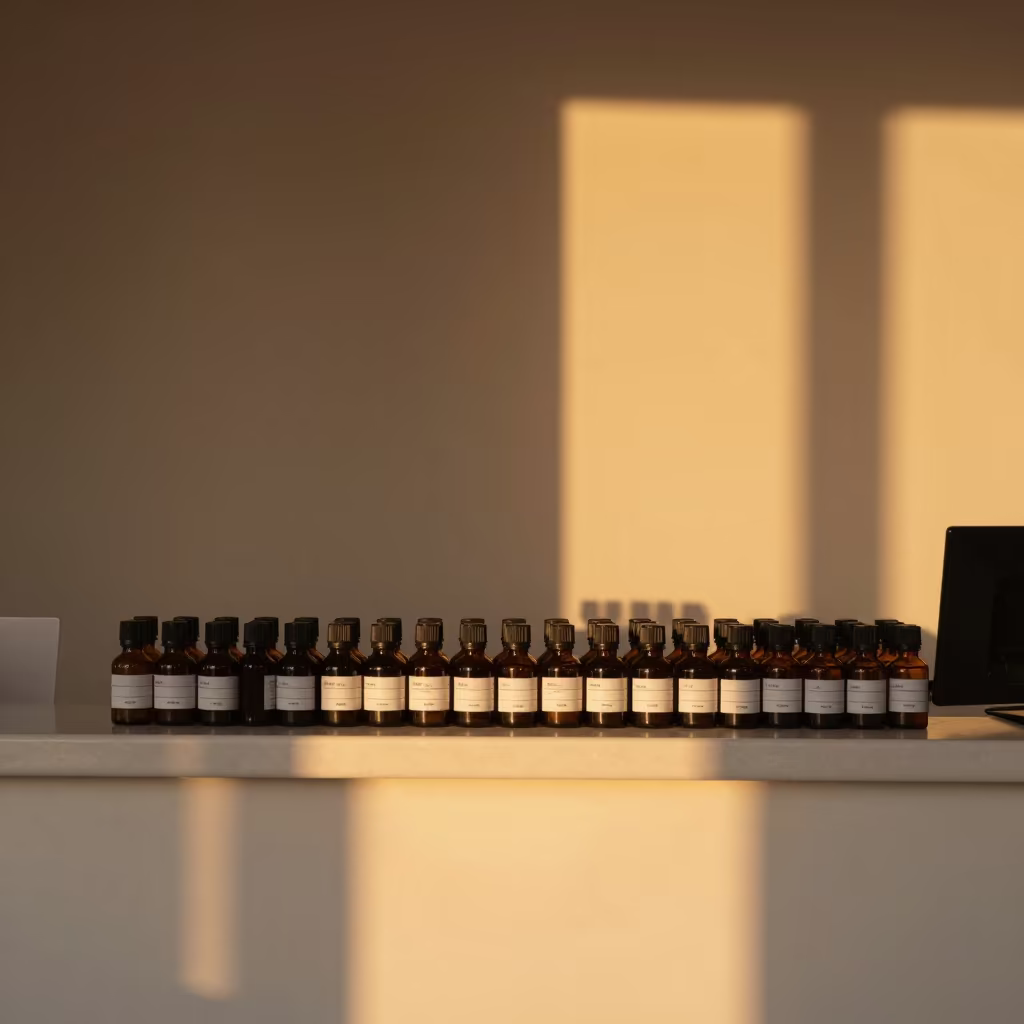 Spa Housekeeping Refill Board Tehran Sunset in inside a spa reception in Tehran