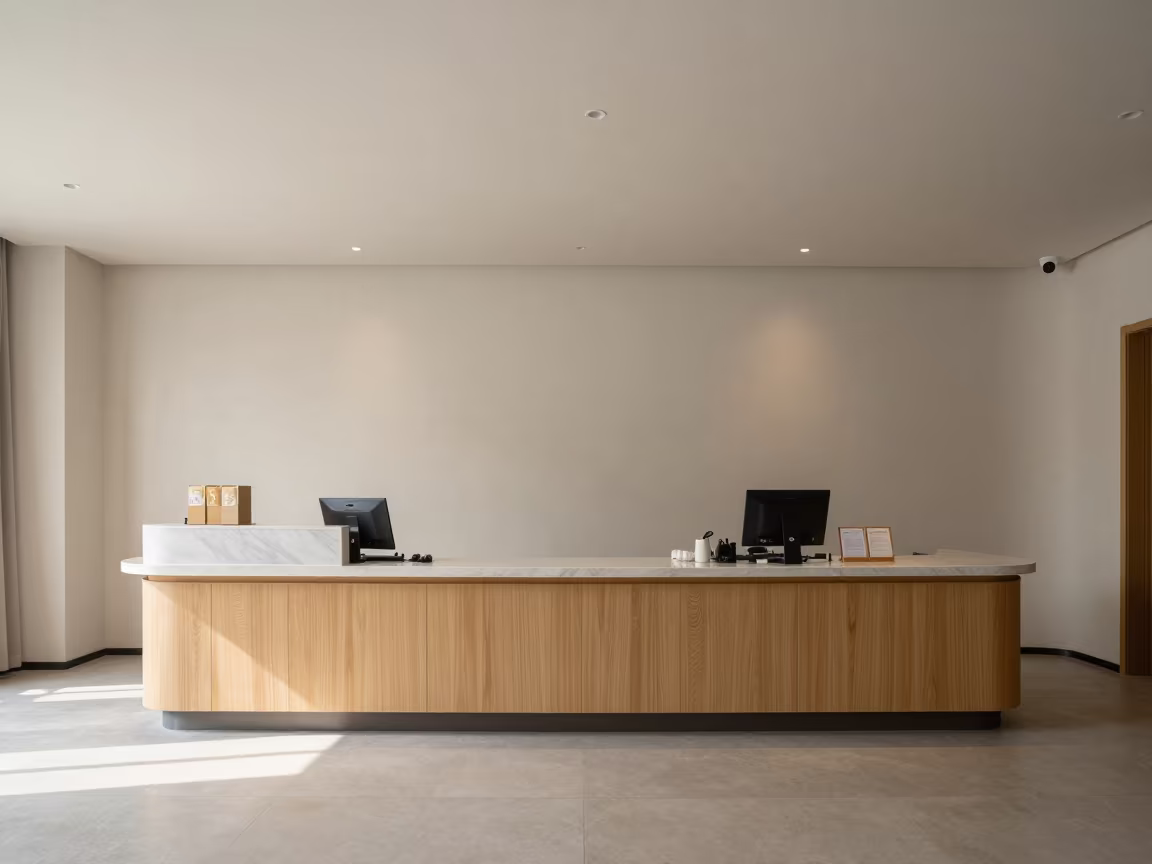 Spa Reception Podium Noon Light Changsha in inside a spa reception near Changsha