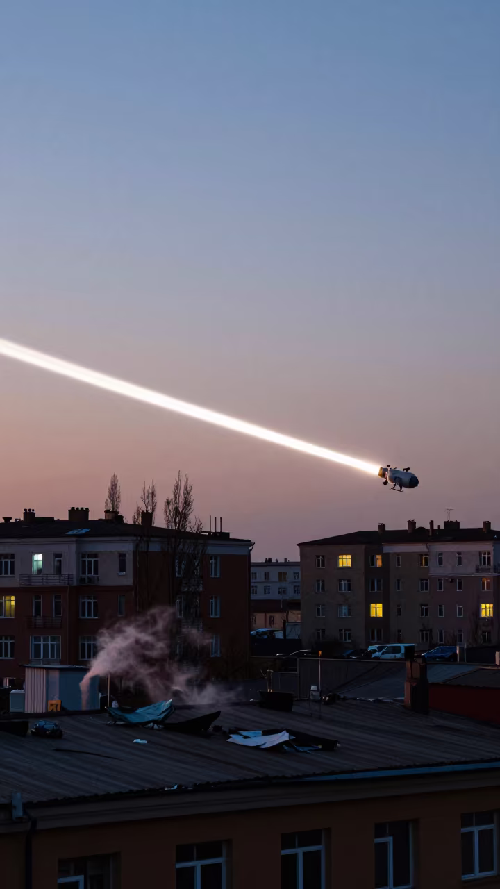 Space Station Pass Over Almaty Rooftops in near Almaty