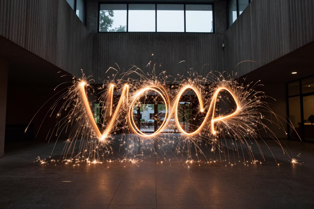 Sparkler Light Trails in Concrete Lobby in inside a ribbed concrete lobby near Changchun