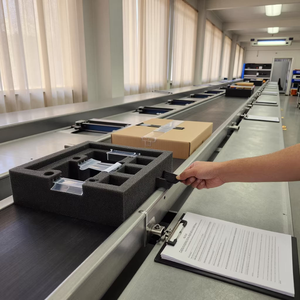 Specimen Lockbox Handoff at Dock Sorting Station in at a parcel sorting belt near San Diego, Cartagena