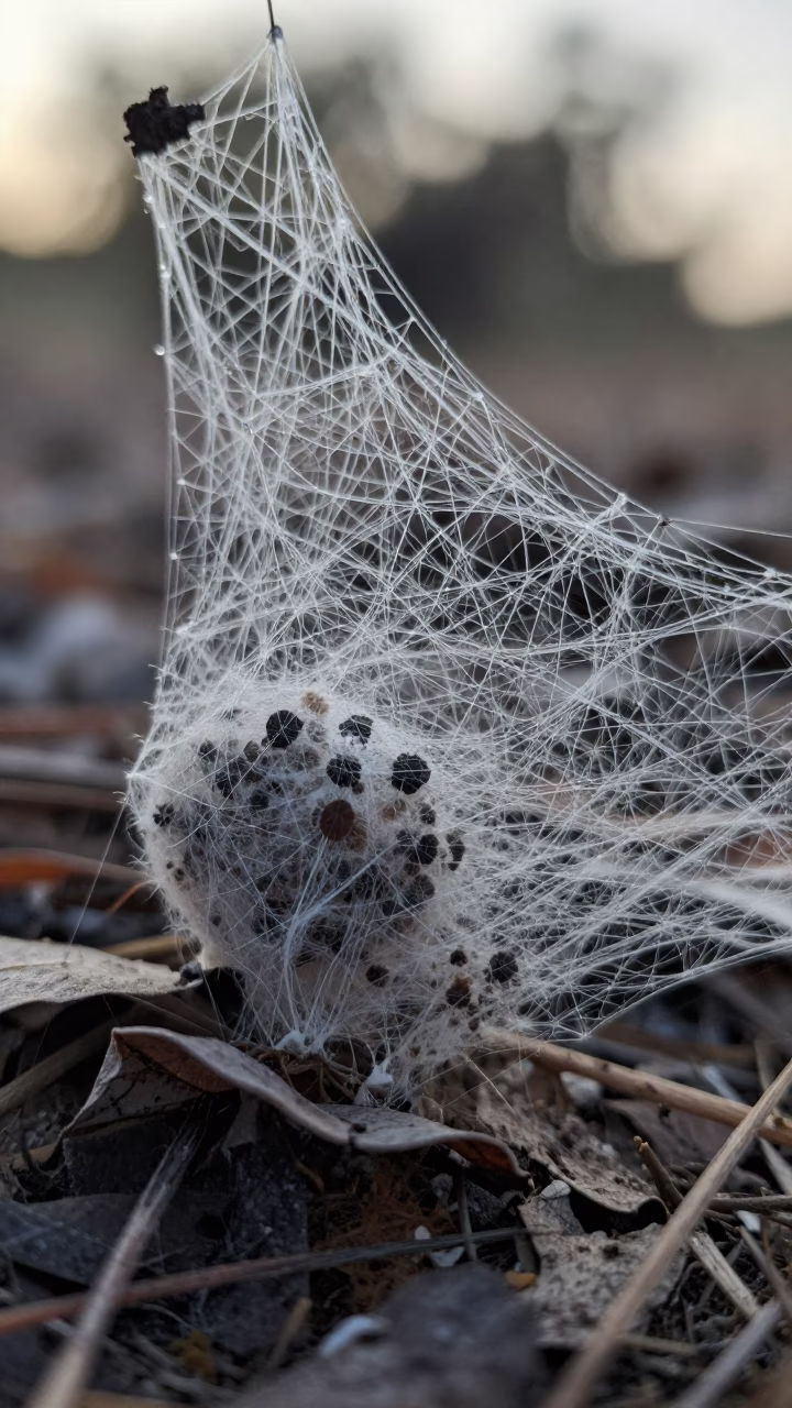 Silk Web in Dawn Light in near San Luis Potosí