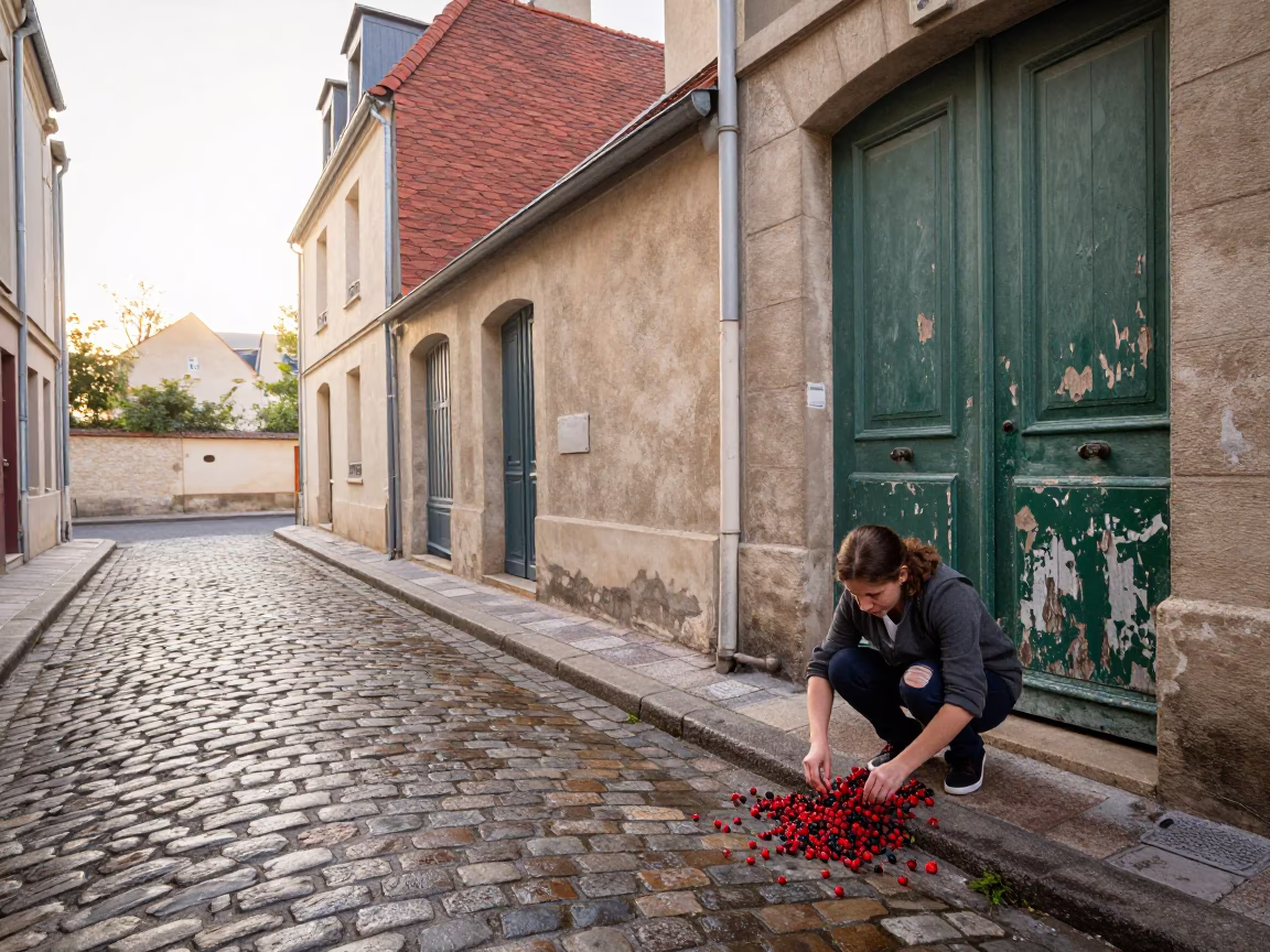 Spilled Berries in Paris in in Paris, France