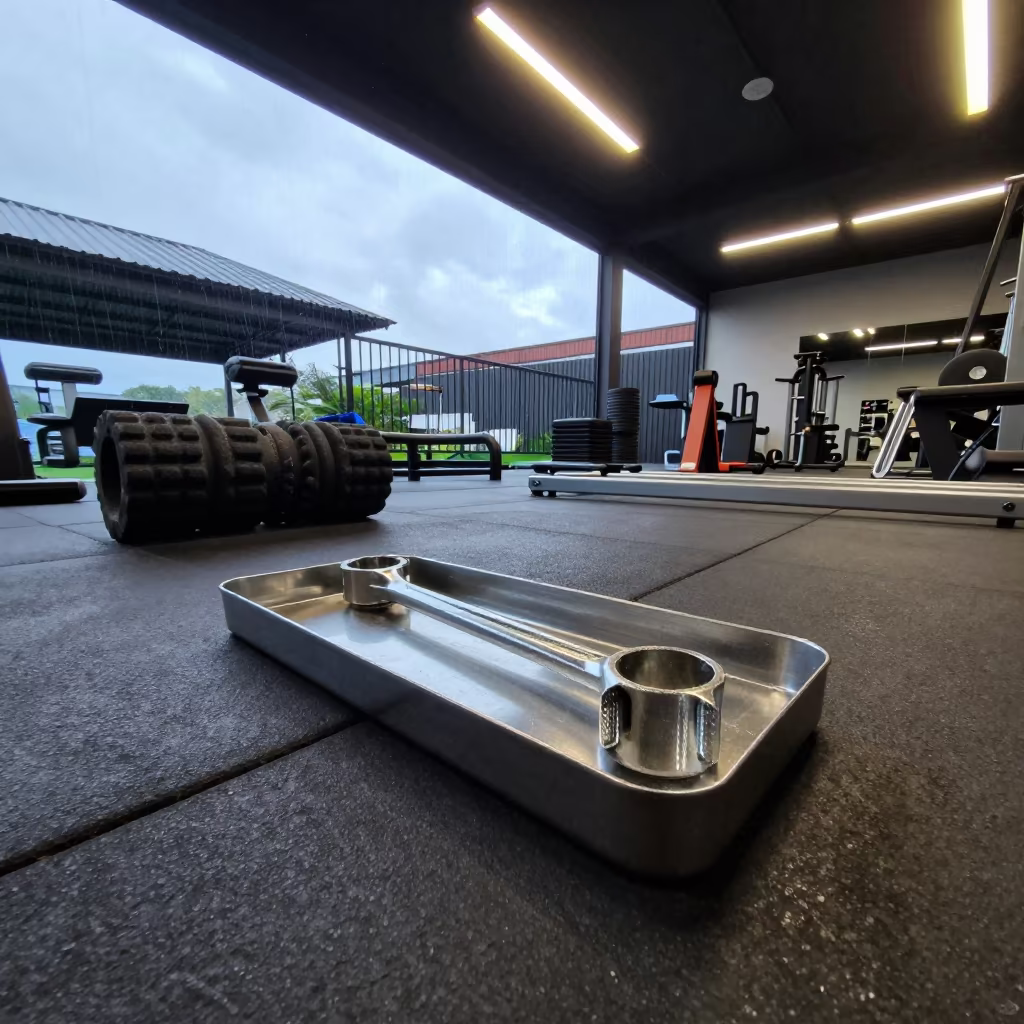 Spin Cleat Wrench Tray in Sandakan Recovery Lounge in inside a recovery lounge beside foam rollers in Sandakan